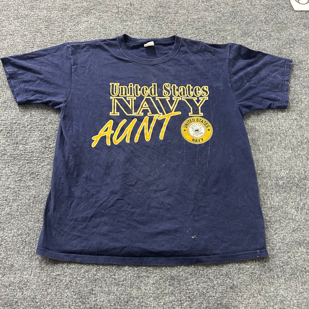 Unbranded T-Shirt Womens Size XL Navy Blue United States Navy Aunt Cotton USA